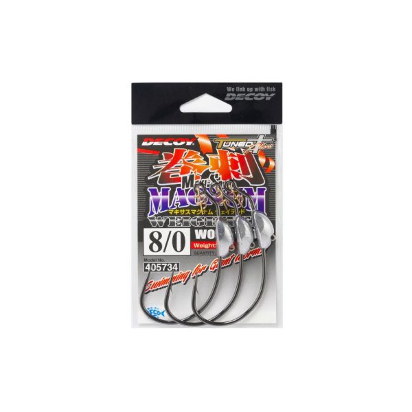 Decoy Worm 130M Makisagu Magnum #8/0 9gr Súlyozott Offset Horog 3db