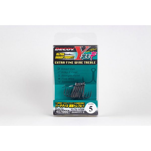 Decoy Y-F33F Extra Fine Wire #7 Füles Szakállas Háromágú Horog 8db