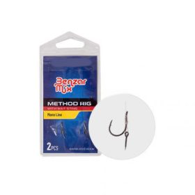   Benzar Method Viazaný háčik, veľkosť 8 (bez protihrotu) na monofilnom vlasci s 10mm ihlou na nástrahu