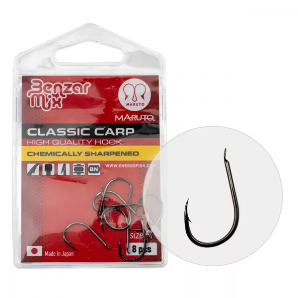 BENZÁR CLASSIC CARP HÁČIK 14 10KS/BAL - Feeder háčik - Háčik s protihrotom, Háčik s lopatkou
