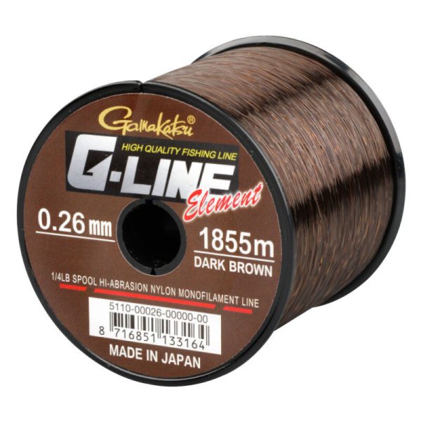 Gamakatsu G-line Element Hnedý 755m 0.40mm Monofilný hlavný vlasec-Hnedý