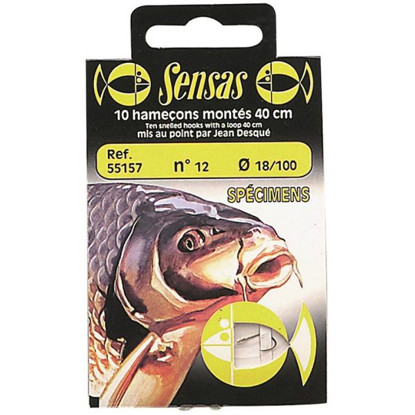 Sensas Specimen 40cm 0,18mm 12 Monofilný predviazaný háčik 10ks