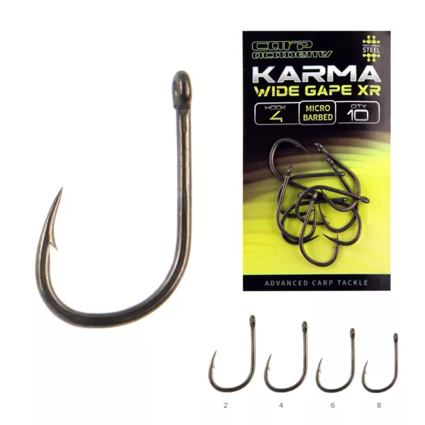 Carp Academy Karma Wide Gape XR 8 Háčik s očkom a protihrotom 10ks