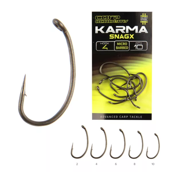 Carp Academy Karma SnagX 8 Očkový, Háčik s protihrotom 10ks