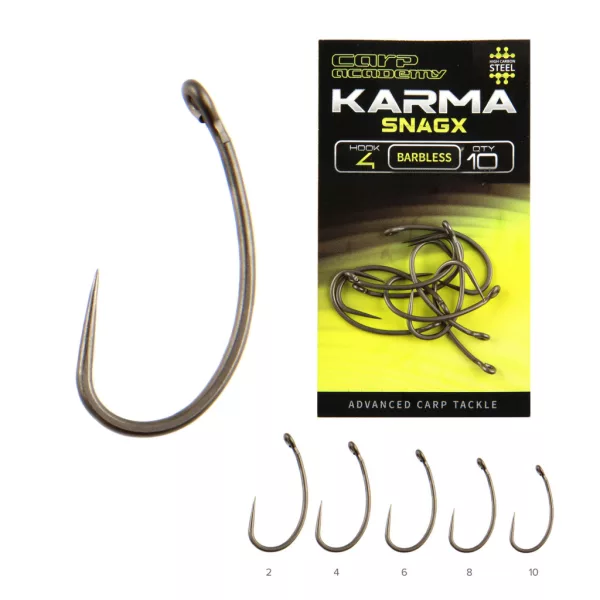Carp Academy Karma SnagX 8 Očkový, Bezprotihrotový Háčik 10ks