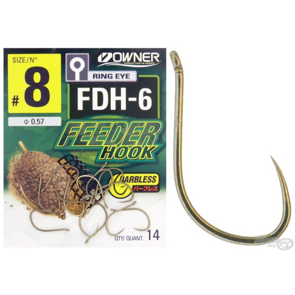 Owner FDH-6 14 Feeder háčik s očkom bez protihrotu 14ks