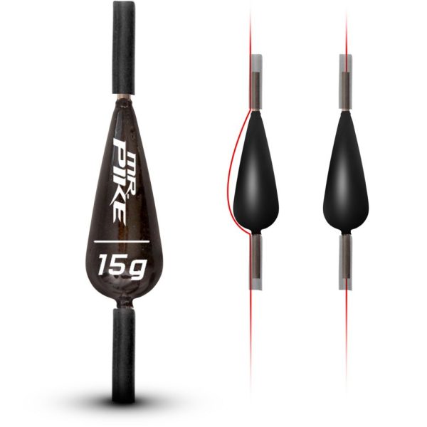15G Quantum Mr. Pike Bezolovnaté Kĺzavé Olovo Čierne 3Kusy