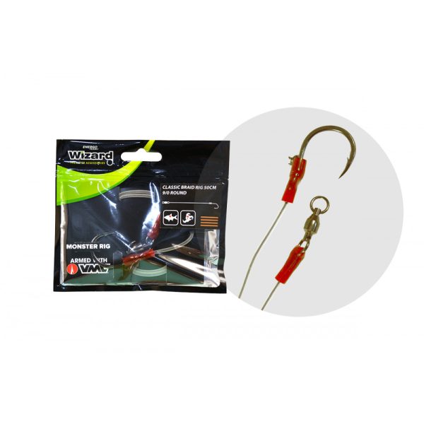 Wizard Monster Classic Braid Rig 9/0 Round Nadväzec na sumce