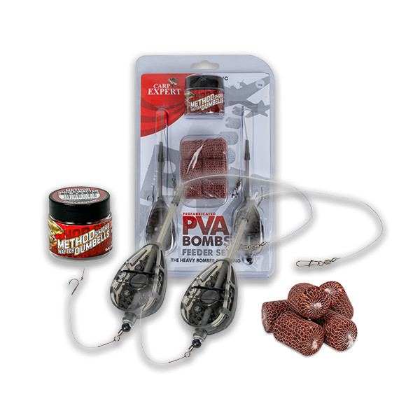 Carp Expert Rapid PVA Bomb Set montáž 40gr+40gr 2 montáže+6 PVA Bômb+nástraha na dno
