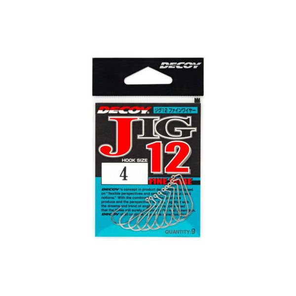 Decoy Jig12 Fine Wire #2 Füles Szakállas Egyágú Jig Horog 9db