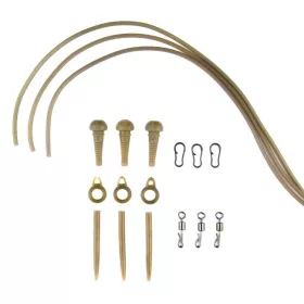   Carp Academy Kompletná koncová montáž - na mäkkej trubici Hnedá 3ks