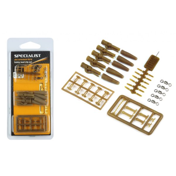 Carp Academy Súprava bezpečnostných olovkových spôn Hnedá