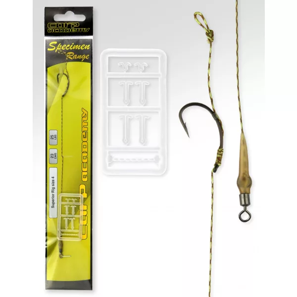 Carp Academy Boilies náväzec Superior Rig Čierna 6 1ks/balenie Boilies háčik s očkom a protihrotom
