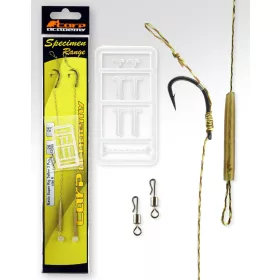   Carp Academy Basic Super Rig Teflon Čierna 2 2ks/balenie Boilies háčik s očkom a protihrotom