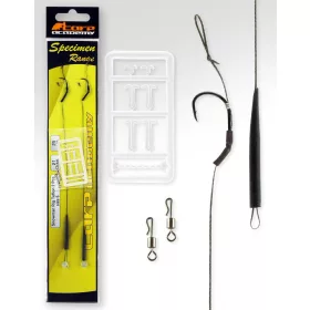   Carp Academy Snowmen Rig Teflon Čierna 2 2ks/balenie S očkom S protihrotom Pletený predviazaný háčik