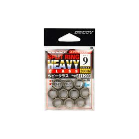   Decoy R-5 Heavy Class Silver 9 200lb Split Ring Kulcskarika 10db