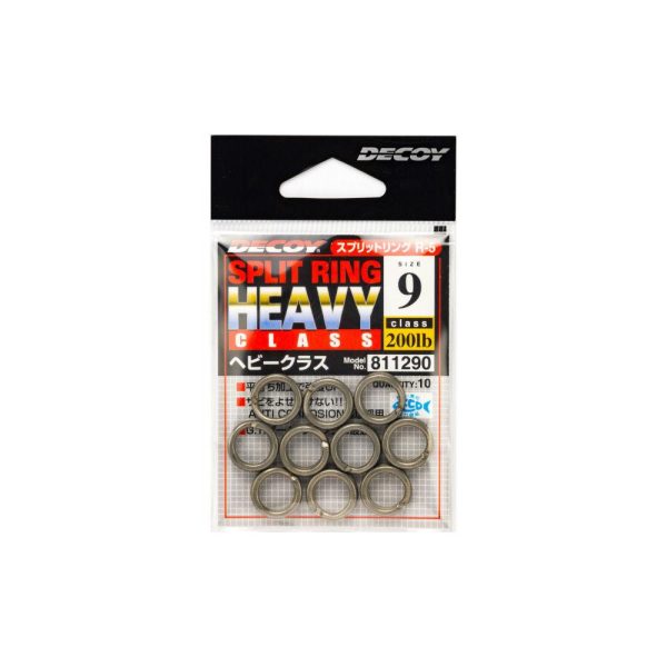 Decoy R-5 Heavy Class Silver 10 250lb Split Ring Kulcskarika 8db