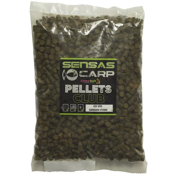 Sensas Green Fish Club Pellets 8mm Kŕmny pelet 1kg