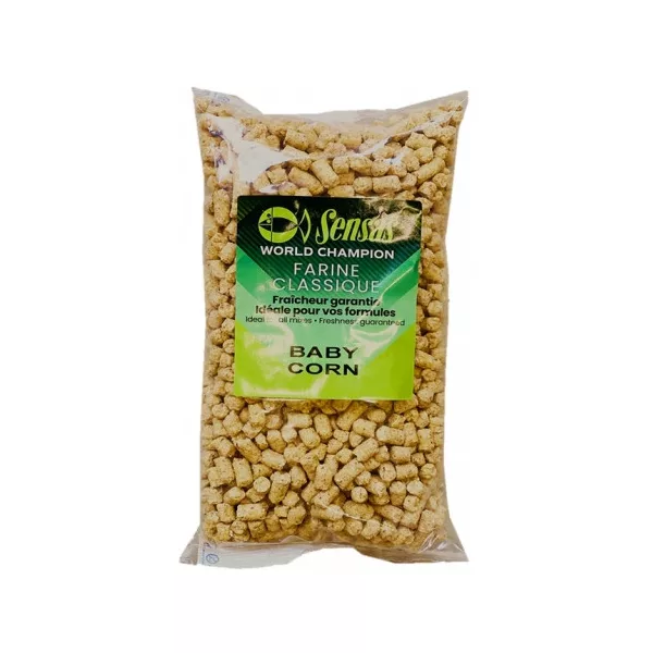 Sensas Kukuričné pelety Baby Corn Lisované kukuričné pelety 1kg