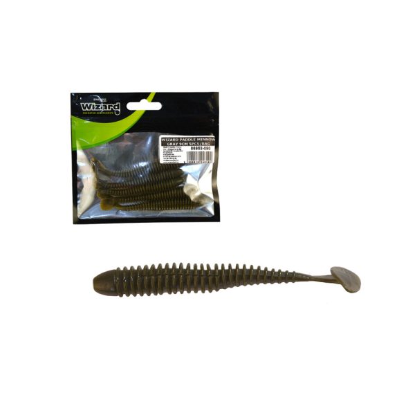 Wizard Power Minnow Gray 9cm Gumená nástraha 5ks