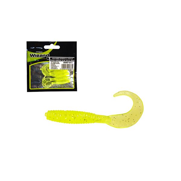 Wizard Harpex Twist Fluo-Green 5cm Umelá nástraha 5ks