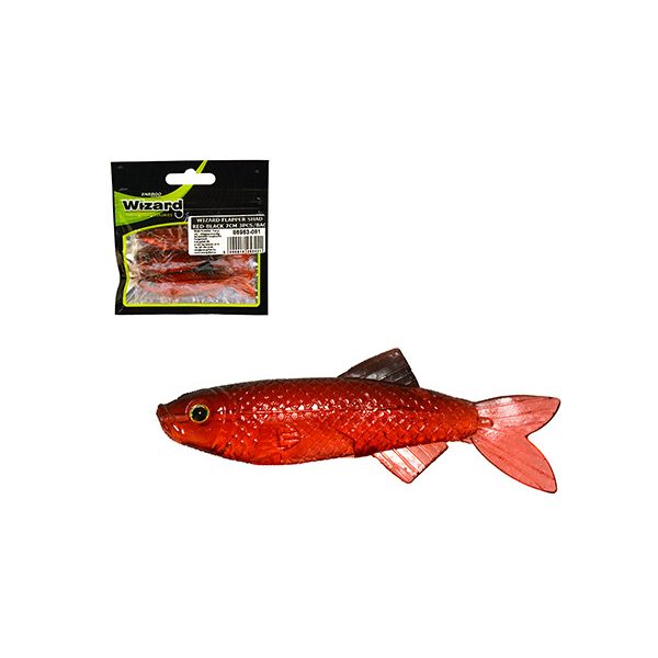 Wizard Flapper Shad Red-Black 7cm N&aacute;straha 3ks