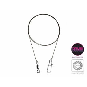   Delphin Volfrámový drôt BOMB! s obratlíkom a karabínou / 20 vlákien 2ks/35cm/11kg