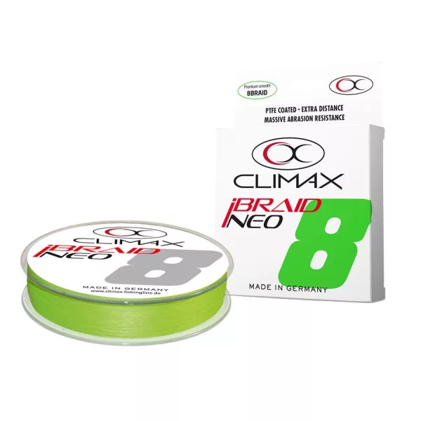 Climax iBraid Neo X8 Fluo Chartreuse 135m 0,08mm 4,9kg Fonott Főzsinór