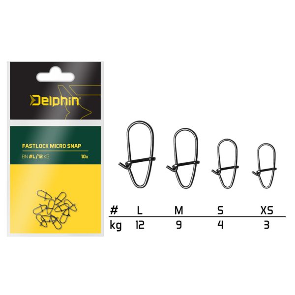 Delphin Fastlock micro snap /10ks XS/3kg