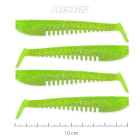   Nevis Impulse Shad 10cm 6,92gr 4ks/bal Fluo Zelená Trblietka X2 Plastová nástraha