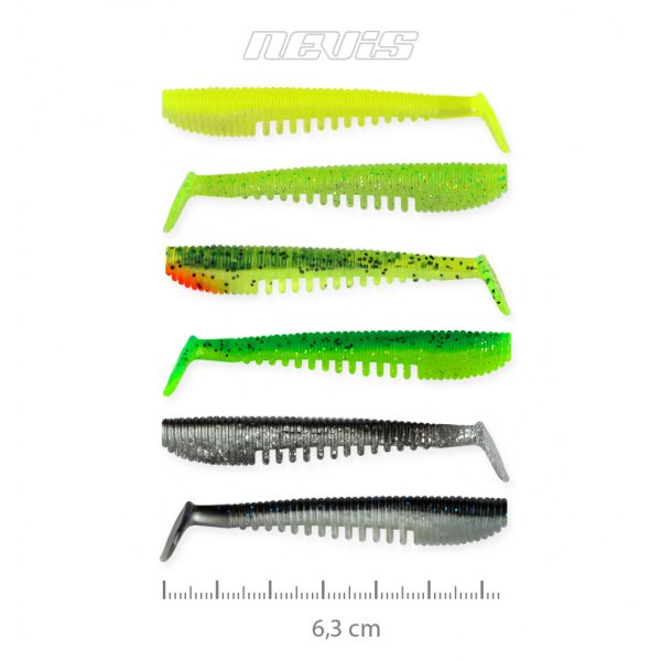 Nevis Impulse Shad 6,3cm 1,77gr 6ks/bal 6 farieb Plastová nástraha