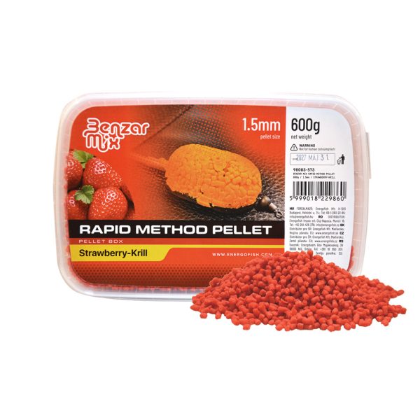 Benzár Mix Rapid Method Peleta 1,5mm Jahoda-Krill Box na pelety 600gr