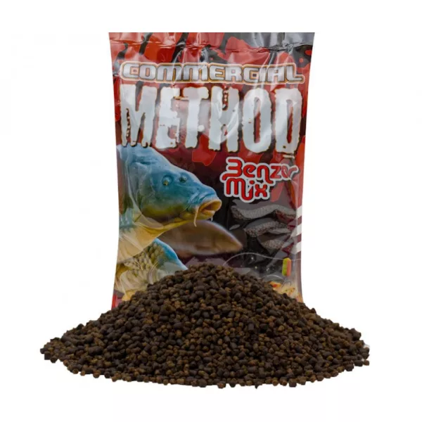 BENZÁR MIX COMMERCIAL KRMIVO BLACK HALIBUT ČIERNA 800gr - S rybou múčkou