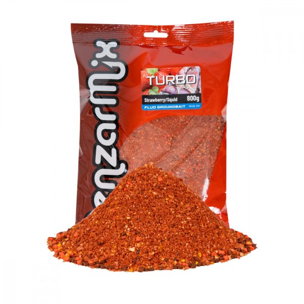 Benzar Fluo Turbo Groundbait Jahoda-Sépie Krmivo 800gr