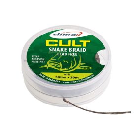   Climax Cult Carp Snake Braid Lead Free Leader 10m 30lb Dark Silt Fonott Előkezsinór