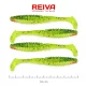 Reiva Zander Power Shad 10cm 7,05g 4ks/bal (Zeleno-Oranžová Trblietka) Plastová nástraha