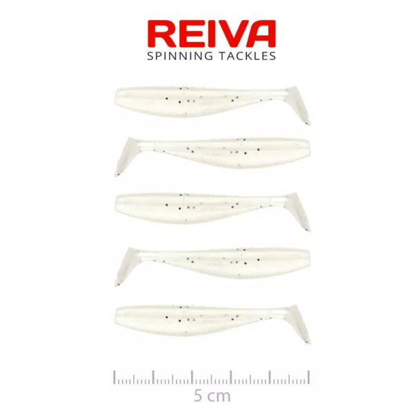 Reiva Flat Minnow Shad Pearl White 5cm 1,3gr Plasztik Csali 5db