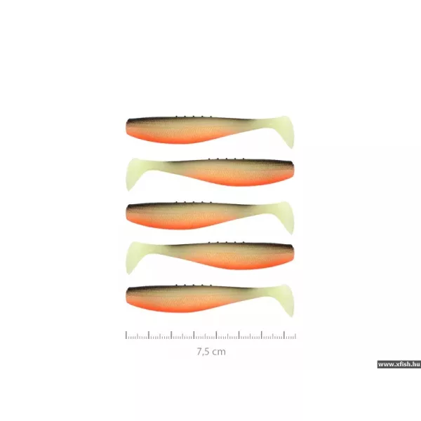 Reiva Flat Minnow Shad 10cm 4ks/bal (Čierno-bielo-oranžová) gumená nástraha