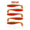 Reiva Flat Minnow shad 7,5cm 5ks/bal (Zeleno-oranžový trblietavý) Plastová nástraha
