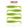 Reiva Flat Minnow shad 7,5cm 5ks/bal (Zelený trblietavý) Plastová nástraha