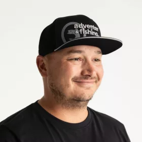   Adventer Fishing Cap Black With A Straight Flap Baseball Čiapka