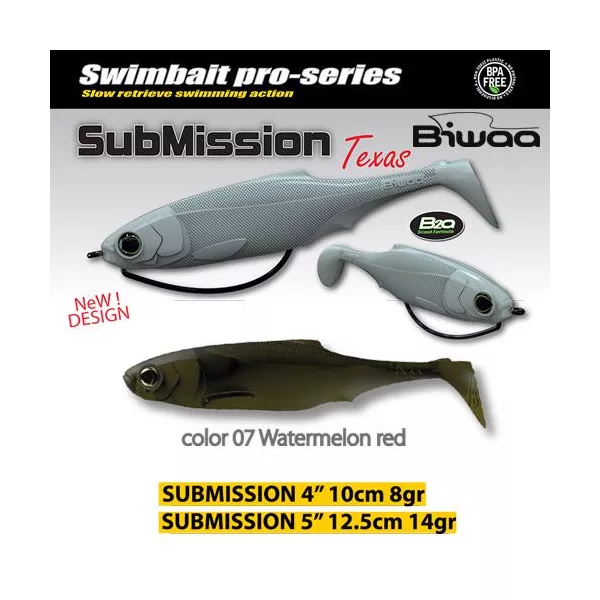 Biwaa Submission 13cm 07 Watermelon Red Gumihal 3db