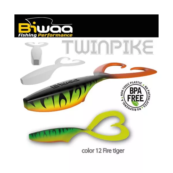 Biwaa Twinpike 15cm 24gr 12 Fire Tiger Gumihal 3db