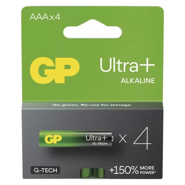 GP Alkalická Batéria Ultra Plus AAA 1,5V 4ks/blister