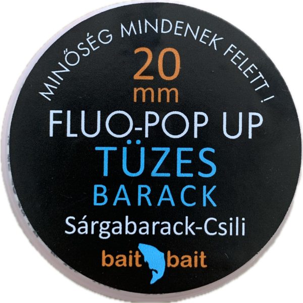 BaitBait Tüzes Barack Fluo Pop Up Boilie 20mm 50gr