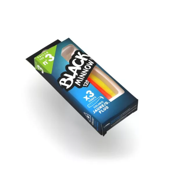 FIIISH 3ks 120mm telo Black Minnow - farba Oranžová/žltá plastová nástraha