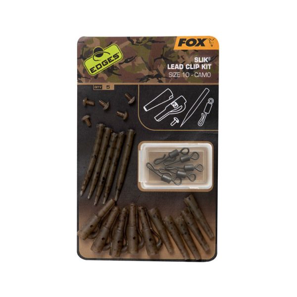 Fox EDGES™ Camo Slik Lead Clip Kit Sz 10 Size 10 x5 Rýchlokarabínka