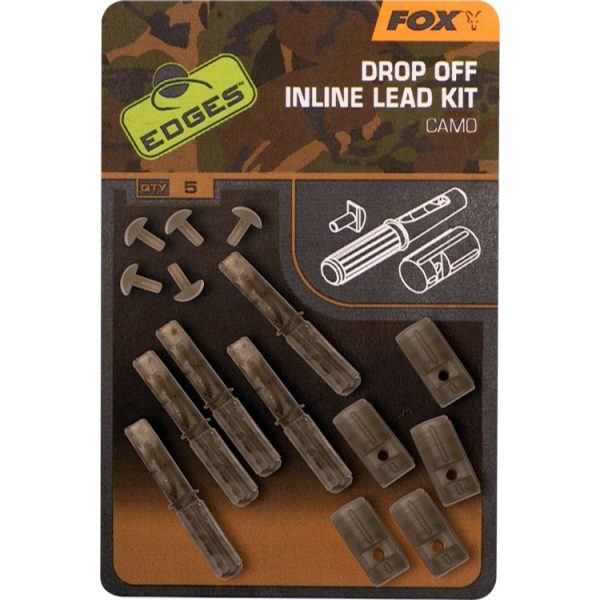 Fox Camo Inline Lead Drop Off Kits Kit x5 Klip na olovo