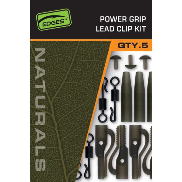 Fox Edges Naturals Power Grip Lead Clip Súprava