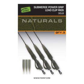   Fox Edges Naturals 40lb Power Grip Lead Clip Rigs Kaprový Náväzec 3ks